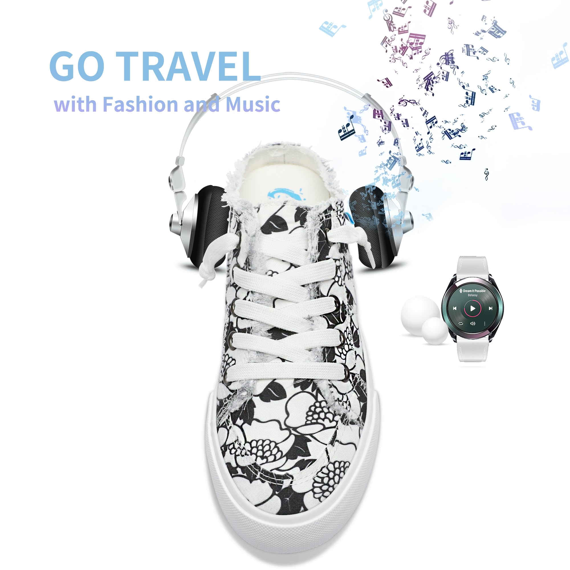 Obtaom Women Canvas Mules Memory Foam Clipper Fashion Sneakers Comfortable Slip-On Mule Backless Holiday Shoes