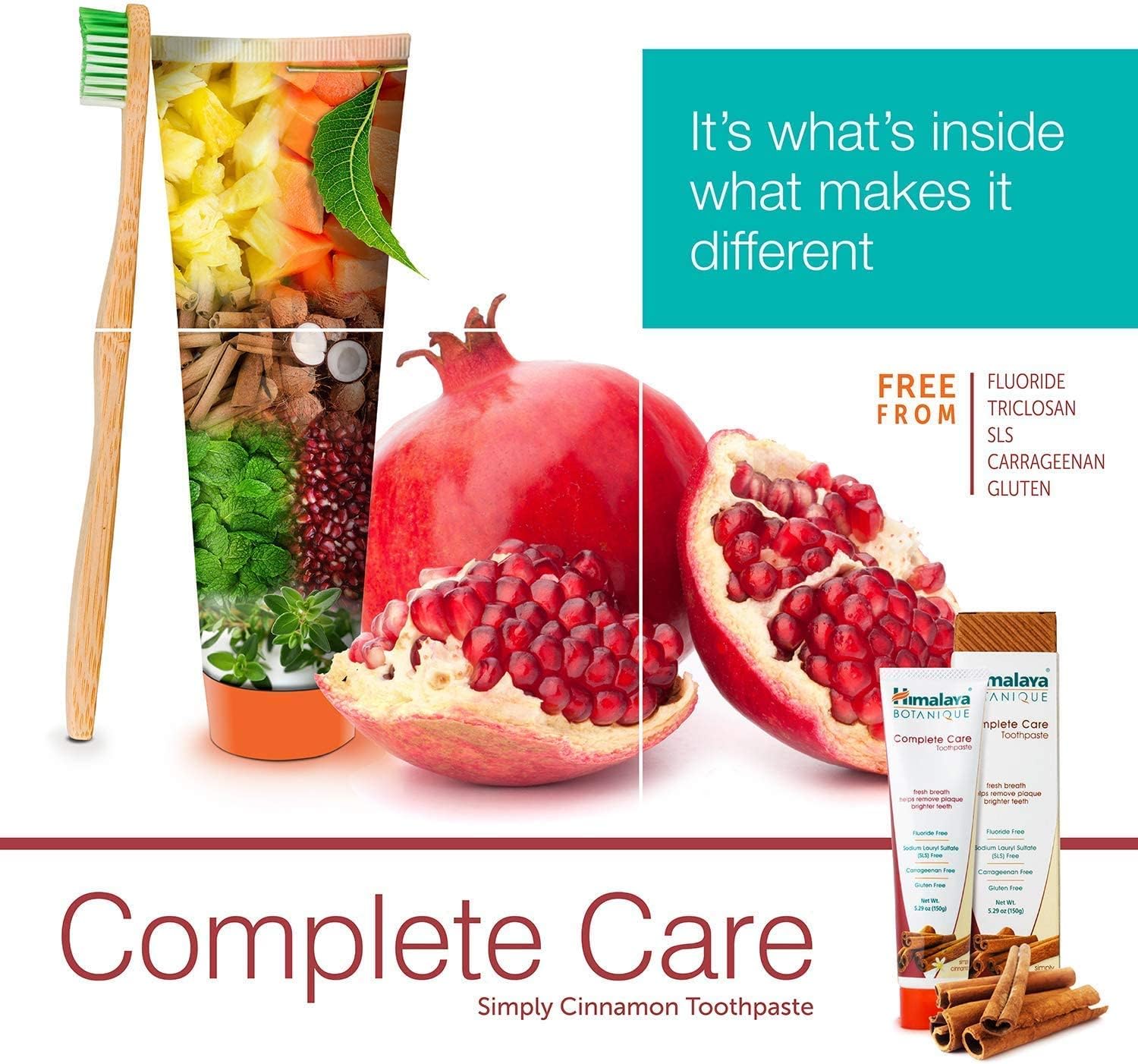 Himalaya Botanique Complete Care Toothpaste, Peppermint & Cinnamon, 2 Pack image 4