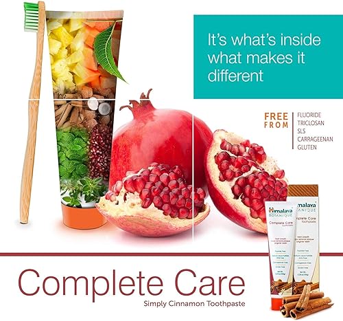 Miniatura 5 de Himalaya Botanique Complete Care Pasta de dientes, menta y canela, pasta de dientes sin flúor para dientes limpios y aliento fresco, vegano, sin