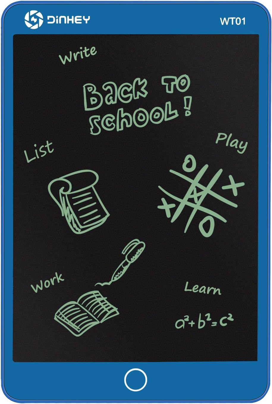 Dinhey Writing Tablet 10.5 Inch LCD Writing Tablets Doodle Board Kids, Electronic Writing Tablet Doodle Pad for Kids and Adults at Home Office School Writing Drawing with Magic Eraser and Stylus(Blue)