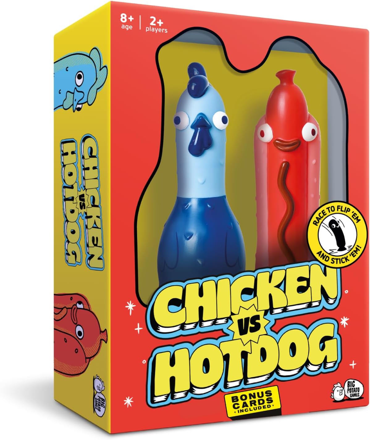 Big Potato Chicken vs Hotdog: The Ultimate Challenge Party Game for Flipping-Fun Families, Board Game for Game Nights