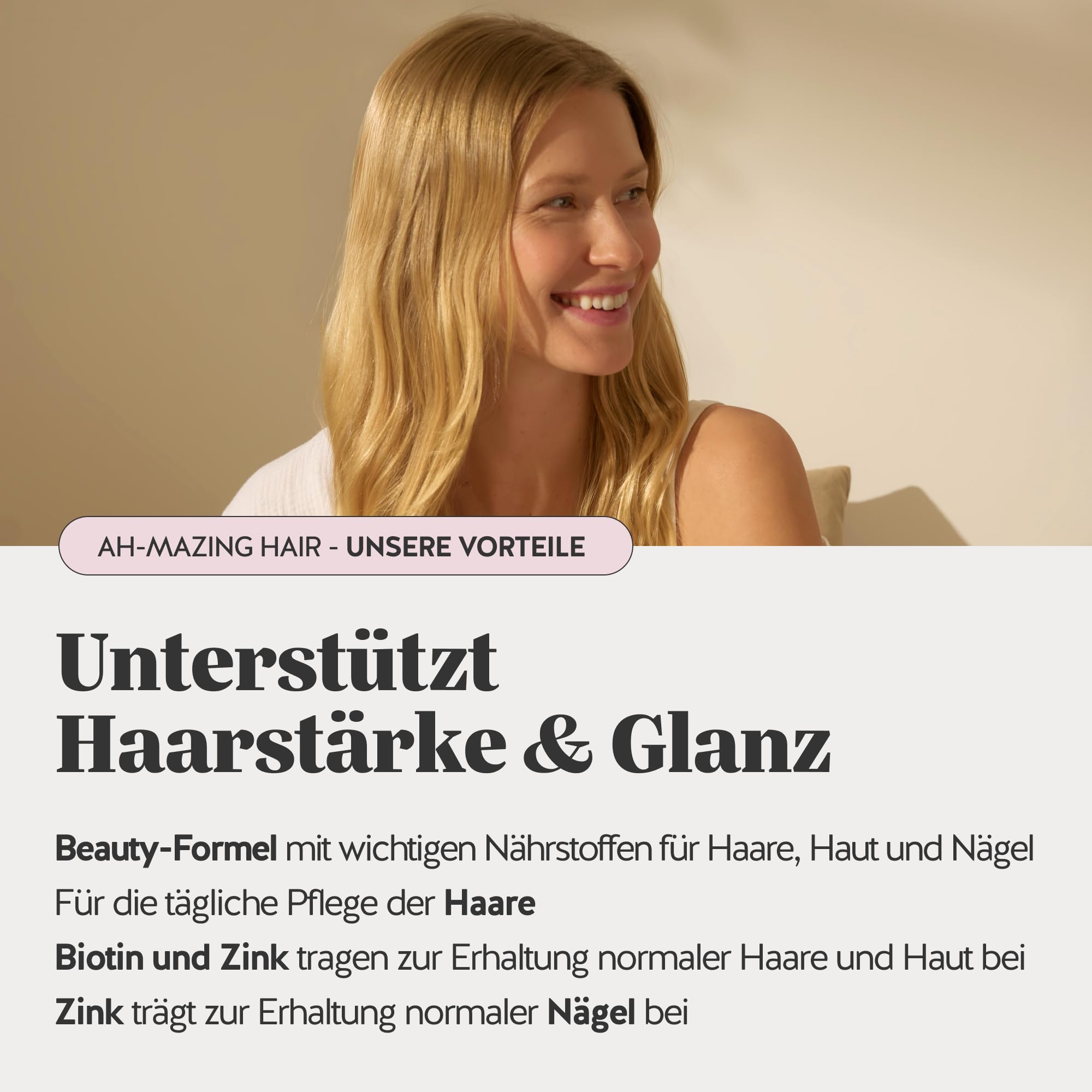 Bears with Benefits - Gummibärchen Biotin 10.000µg - Für Haare - 90 Stück | Ah-Mazing Hair - Biotin mit Zink, Vitamin B6, C & E sowie Jod - Vorrat für 3 Monate - Vegan