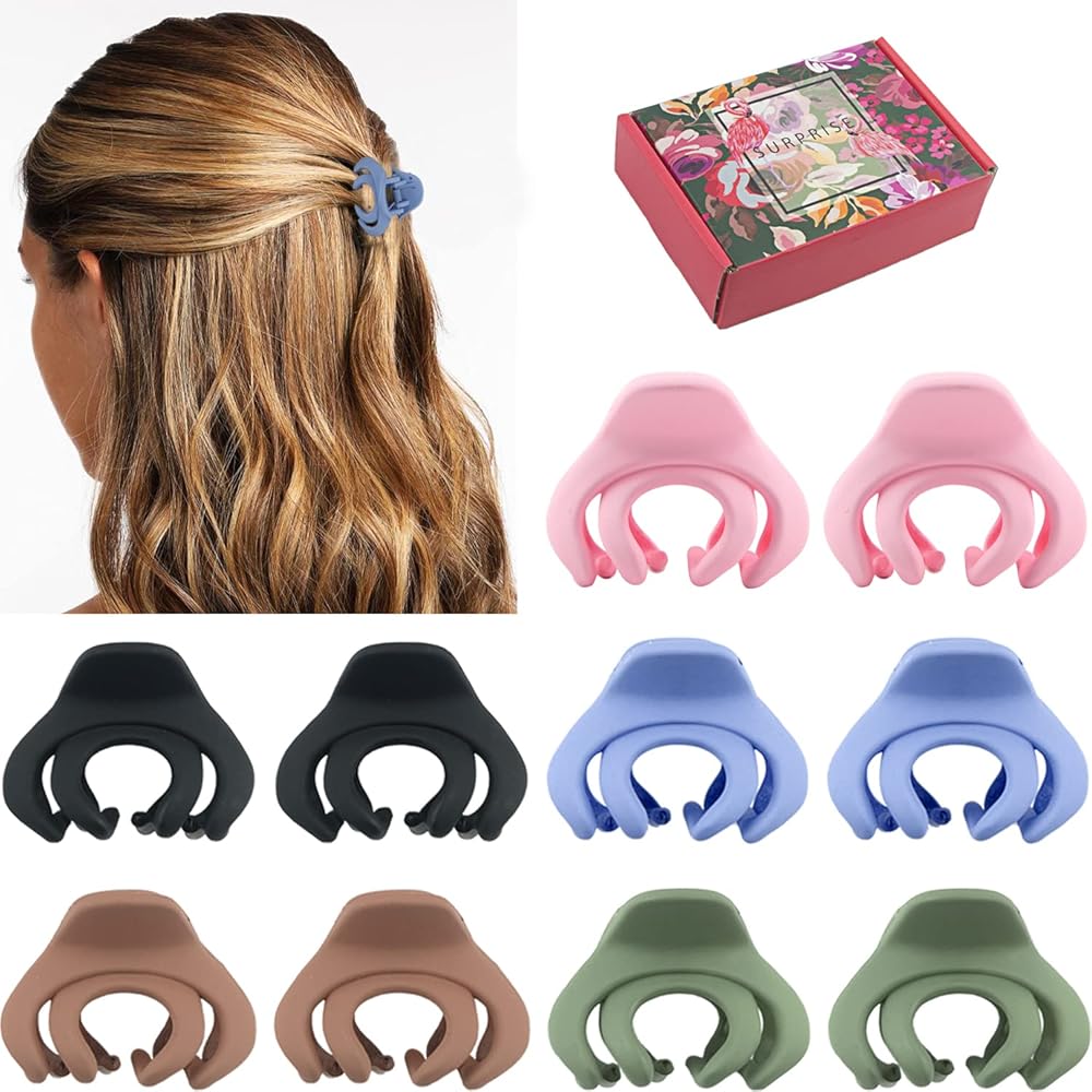 MAORULU Hair Clips for Women Girls Kids, 1.5 Inch Mini Hair Jaw Clips, 5 Colors, Pack of 10, with Gift Box