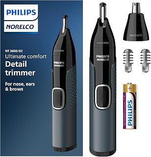 Philips Norelco Nose Trimmer 3000 NT3600/62 - Painless Nose, Ear & Eyebrow Trimmer with Protective Guard System
