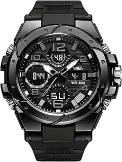 V2A Styrke 5110 Analog Digital Watch for Men | Hybrid Multi Display Dial | Alarm Stopwatch Day Date 12/24 Hr | TPU Strap | 30M Water Resistant