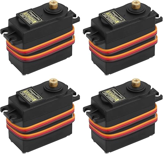 4-Pack Servo Motor MG995 Control Angle180 Metal Gear Servo 13KG Digital High Speed Torque Servo Motor for DIY Smart Robot Toys RC Toy Car Model Helicopter RC Boat