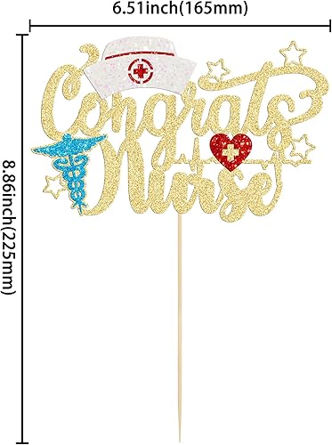 Miniatura 9 de Gyufise Decoración para tartas de enfermería con purpurina para enfermería 2023, decoración para pastel de graduación para temática médica Rn 2023,