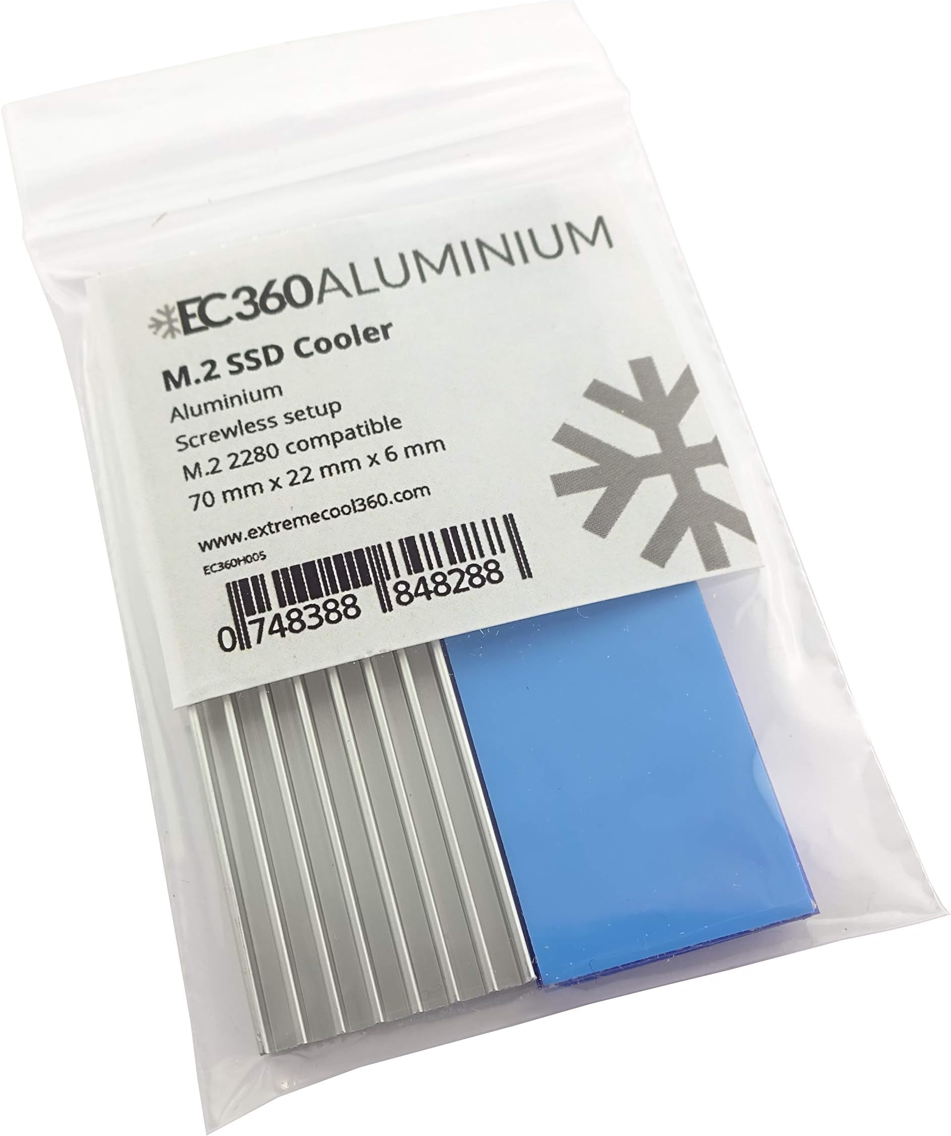 ZDE M.2 SSD Kühlkörper 32x18mm - Kupfer Kühler Mit Wärmeleitpad