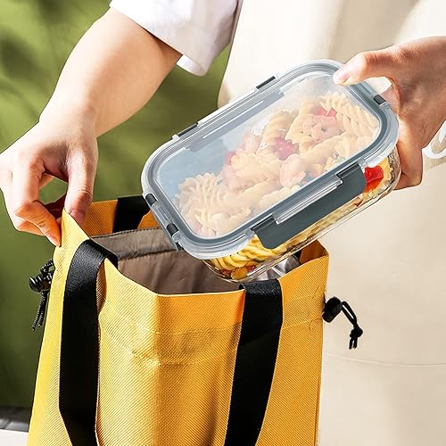 Miniatura 7 de MCIRCO - Paquete de 15 recipientes de vidrio para preparación de comidas de 13 onzas con tapas