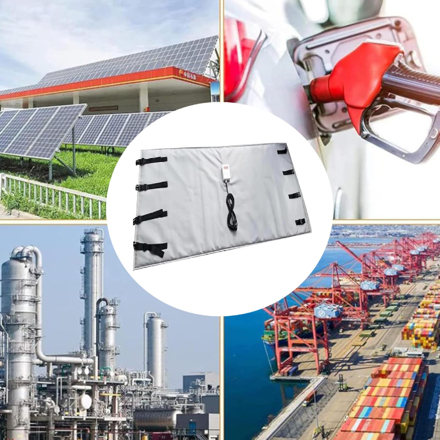 200L/1000L IBC Plastikowa Podkładka Grzewcza Zbiornika, Koc Grzewczy z Cyfrowym Wyświetlaczem, 0-150°C Regulowana Temperatura, Elektryczny Wodoodporny Koc Grzewczy Do Beczek z Olejem, Rur Black-200L