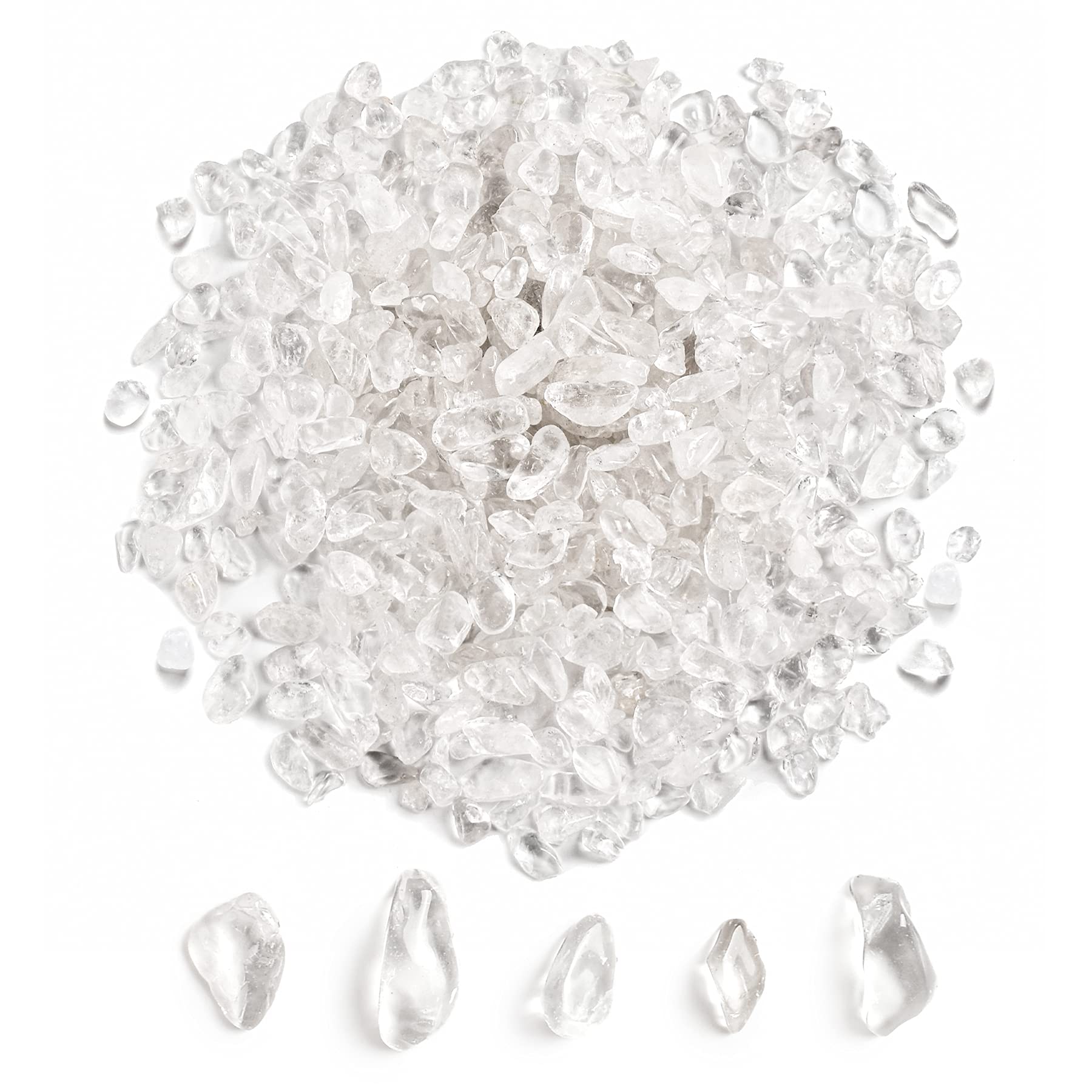 LUEYAO1 lb Clear Crystal Crushed Crystal Quartz Irregular Shaped Tumbled Chips Stone for Vase Filler Aquarium Plants Home Decoration Jewelry Making