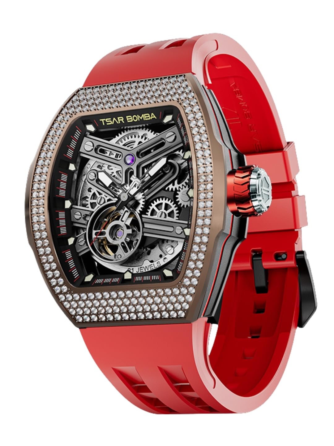 Atomic Series Automatic Watch + 2 Bezel +2 Crown +2 Straps Set | Tonneau Case | TB8218.1_2D-D06-image-1