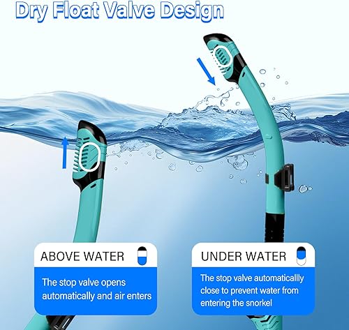 Miniatura 4 de Equipo de esnórquel para adultos, juego de máscara de esnórquel de vidrio templado de 180 grados, gafas antivaho con parte superior seca, máscara de