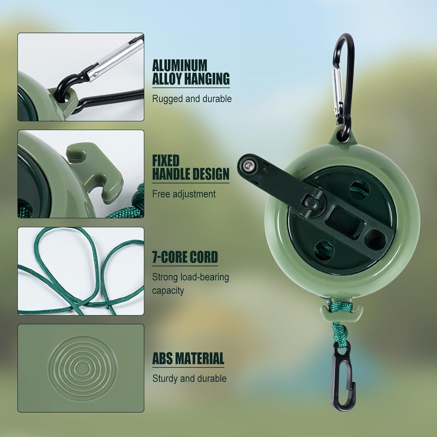 2Pcs Retractable Bow and Gear Hoist, 33FT Treestand Gear Hoist, Quick and Easy Bow Hunting Gear Accessories for Hunter, 4MM Thickened Rope