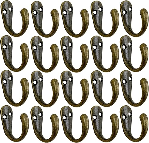 Miniatura 8 de Gutapo Ganchos para tazas de café, 20 ganchos negros para puerta, pared, armario, colgadores de gancho único para bata con 46 tornillos