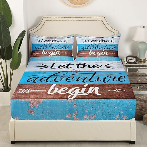 Vista 47 de Erosebridal Sábanas rústicas de granja, sábanas de camping feliz, juego de sábanas para decoración de cámper para niños, adolescentes, mujeres