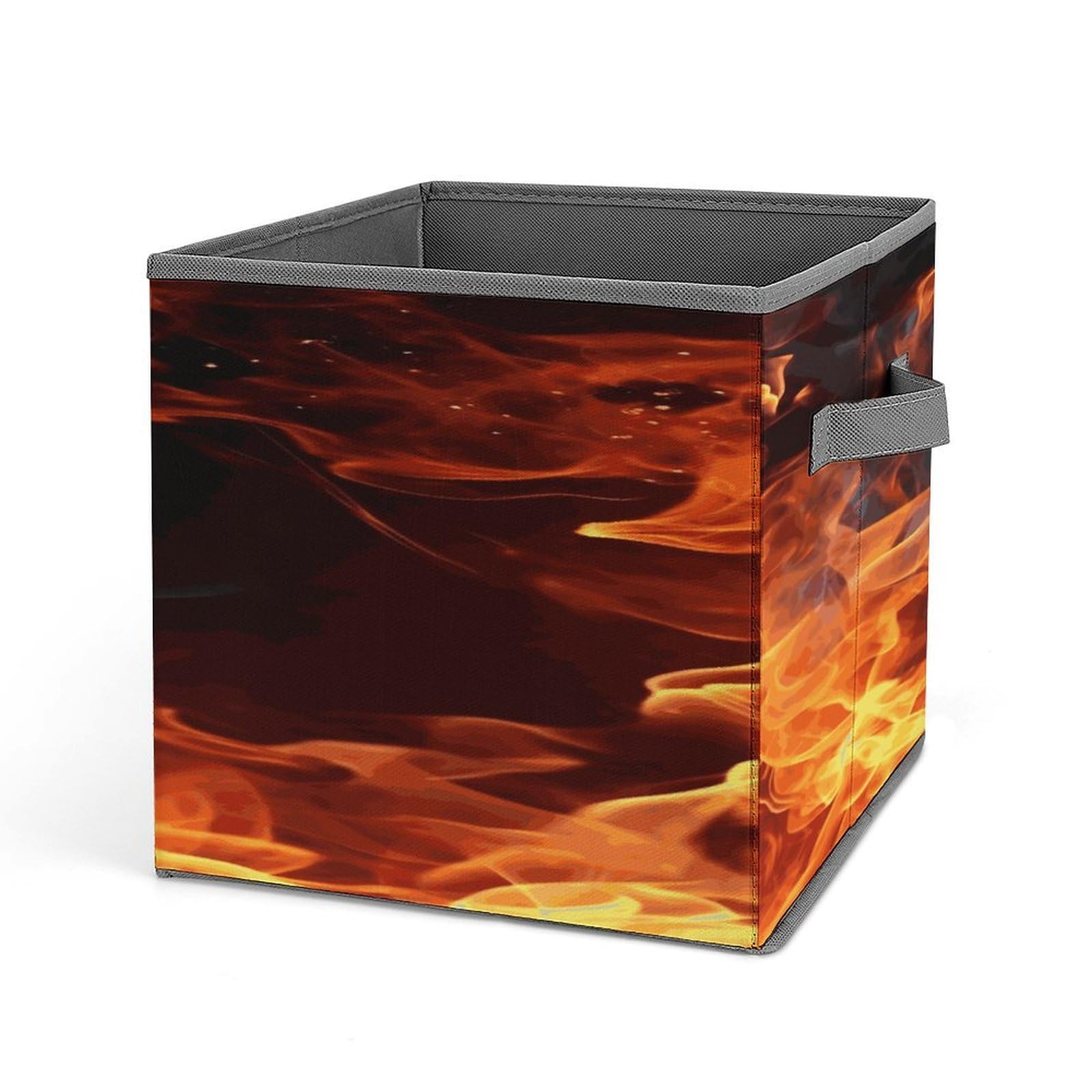 Fodpand Style Fire Flame Smoke Storage Cubes Foldable Decorative Fabric, Storage Bins Baskets With Handles, Closet Organizers And Storage For Home, Office,Closet, Clothes