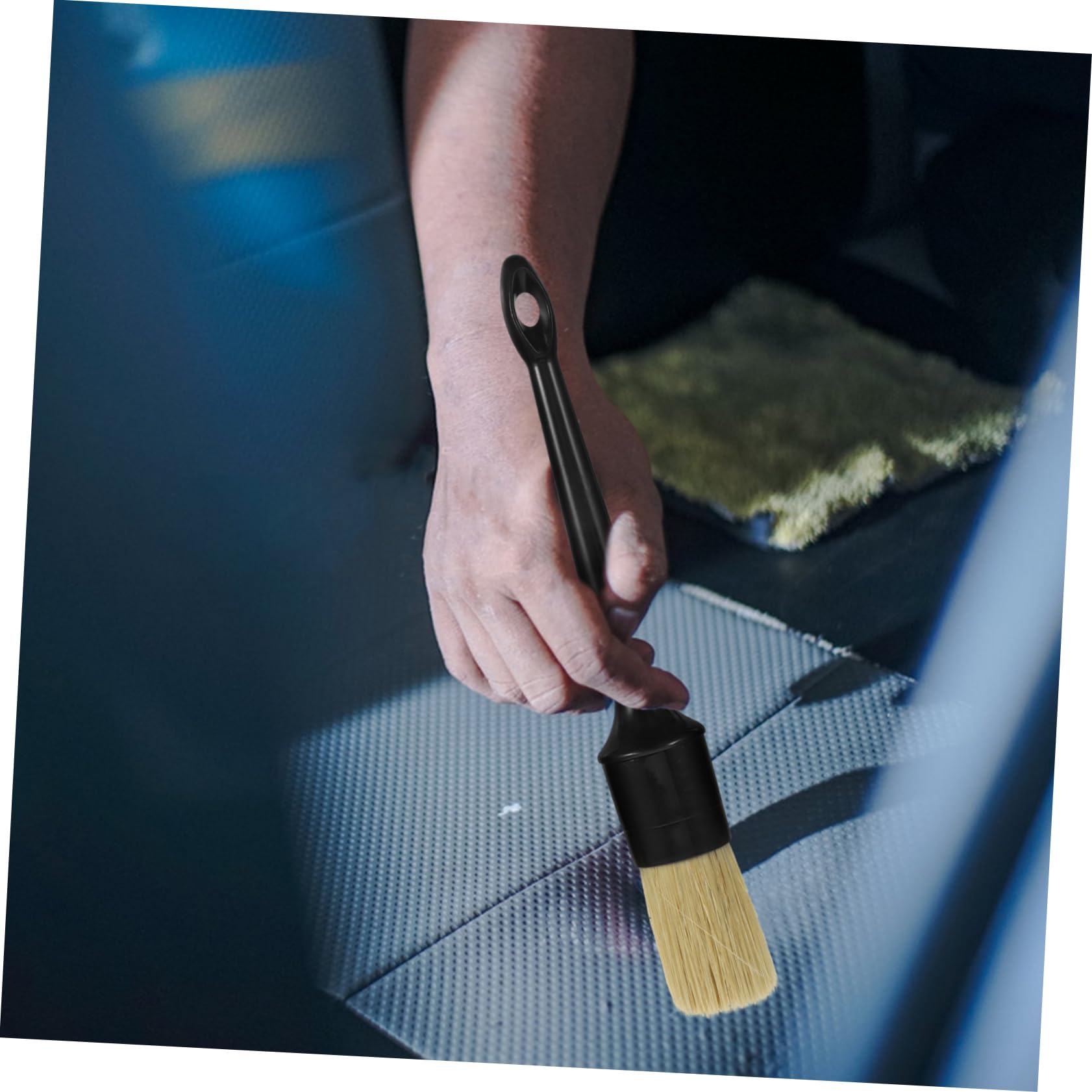 MAGICLULU 5 Juegos Cepillo de Detalles para el Cabello de jabalí Cepillo Lavado Coche Cepillo para Detalles de Coches Cepillo para Detalles del Interior del Coche Cepillo de Limpieza AbS