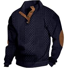 Long Sleeve Shirts for Men Stand Collar Corduroy Sweatshirt Casual Fall Quarter Button Pullover Fashion Sweatshirts