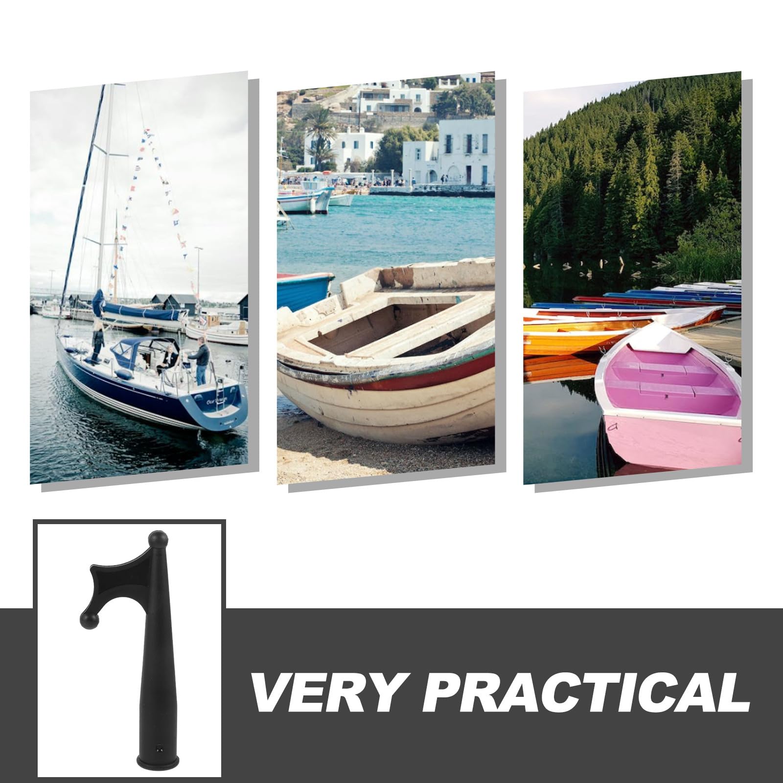 SUPVOX 2 Pz Gancio di Salvataggio per Barche Multifunzione Rampino Accessori per Barche da Pesca Gancio per Kayak Barca a Vela appendice Asta di prolunga Hardware Mezzo Marinaio Nylon