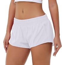 Aurefin Lightweight Athletic Shorts for Women, Quick Dry Running Shorts with Zip Pocket and Liner Womens Gym Workout Shorts