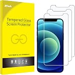 JETech Protecteur d'écran pour iPhone 12/12 Pro 6.1 pouces, film en verre trempé, 3-Pack