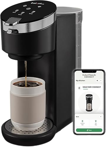 Instant Solo WIFI Connect - Cafetera de una sola porción, de los fabricantes de Instant Pot, cafetera, incluye cápsula de café reutilizable y ajuste