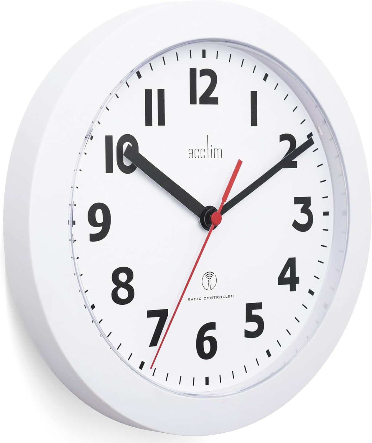 Kembali view of the Acctim Parona 74312 Radio-Controlled Wall Clock, showing the battery compartment.