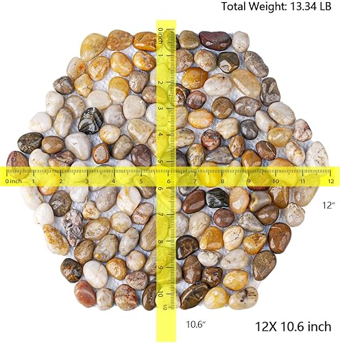 Miniatura 4 de Qualdout River Rocks - Adoquines para exteriores, para jardín, pasarela, gravilla pulida para patio, césped, patio, camino, paisajismo, juego de 6