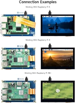 waveshare 4.3inch Capacitive Touch Display Compatible with Raspberry Pi 5/4B/3B+/3A+/3B/2B/B+/A+/CM3/3+/4 800480 Resolution IPS Wide Angle MIPI DSI Interface