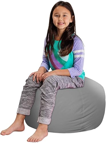 Miniatura 36 de Posh Stuffable - Sillón puff con almacenamiento para niños, contenedor de animales de peluche, organizador de juguetes de niños Lienzo Burbujas Azul
