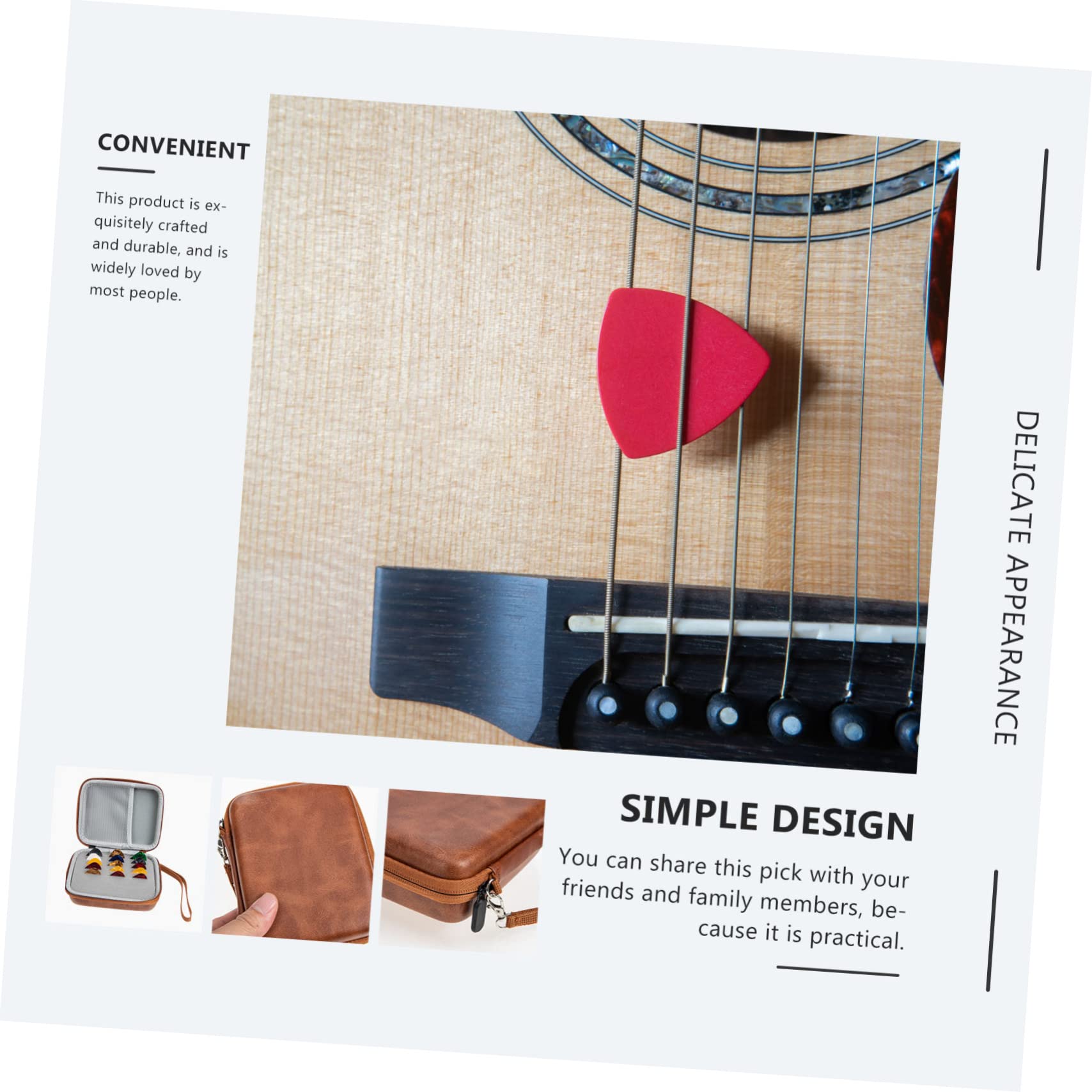 HEMOTON 3 Set Di Plettri Per Chitarra Elettrica Acustica Folk Robusti Con Porta Plettro