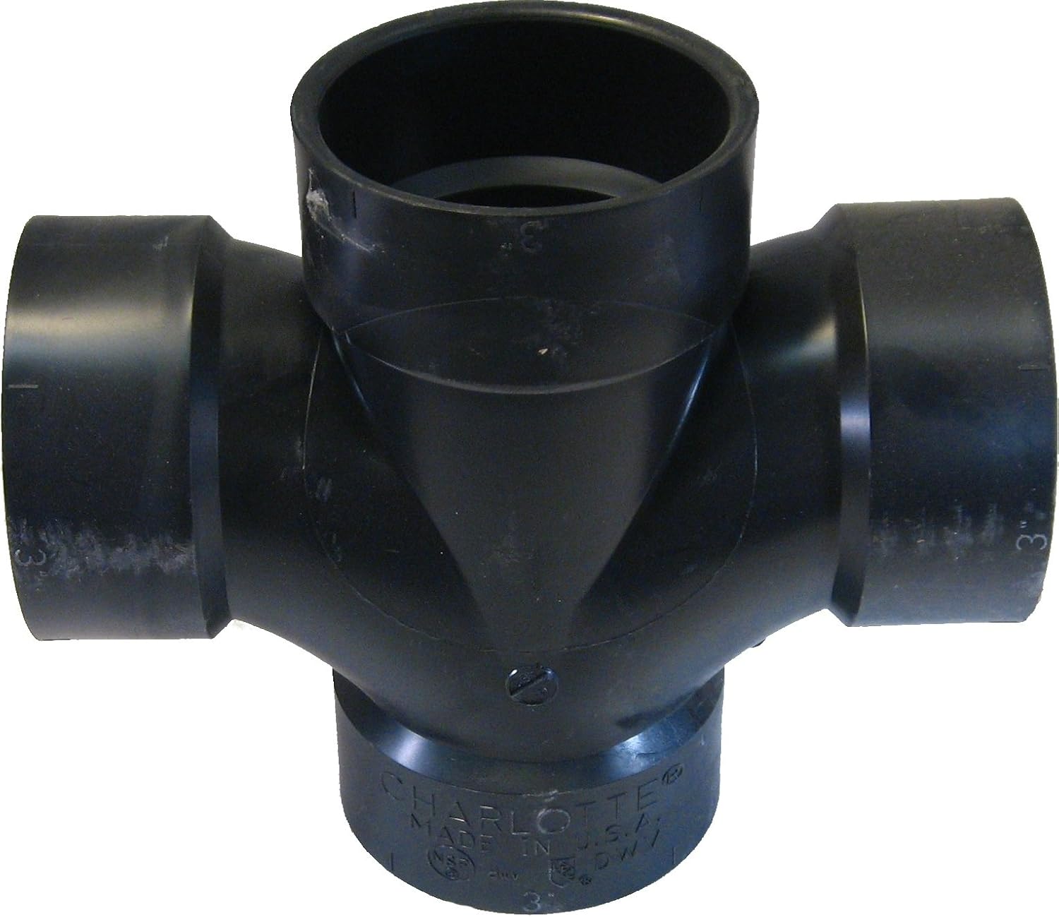 3 DWV ABS Double Sanitary Tee