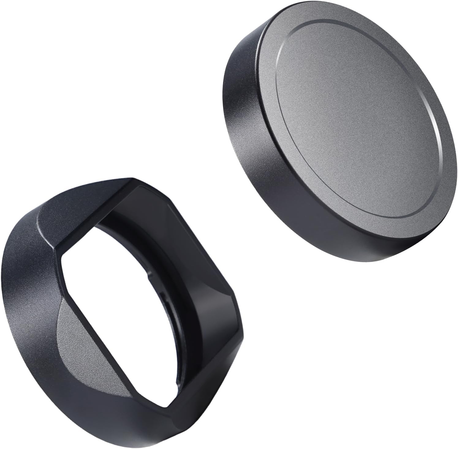 Metal Square Lens Hood (with Cover), Compatible with for Voigtlander Nokton 35mm F1.5 Type I & II Replace LH-12(Aluminum Alloy-Black)