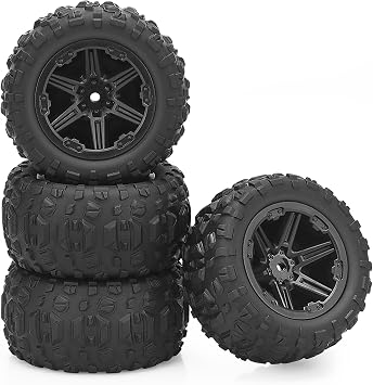 1/16 RC Wheels and Tires, daitoku 12mm Hex Hub RC Tires RC Car Truck Wheels for 1/16 1/14 SCY MJX WL HPX HBX JJRC