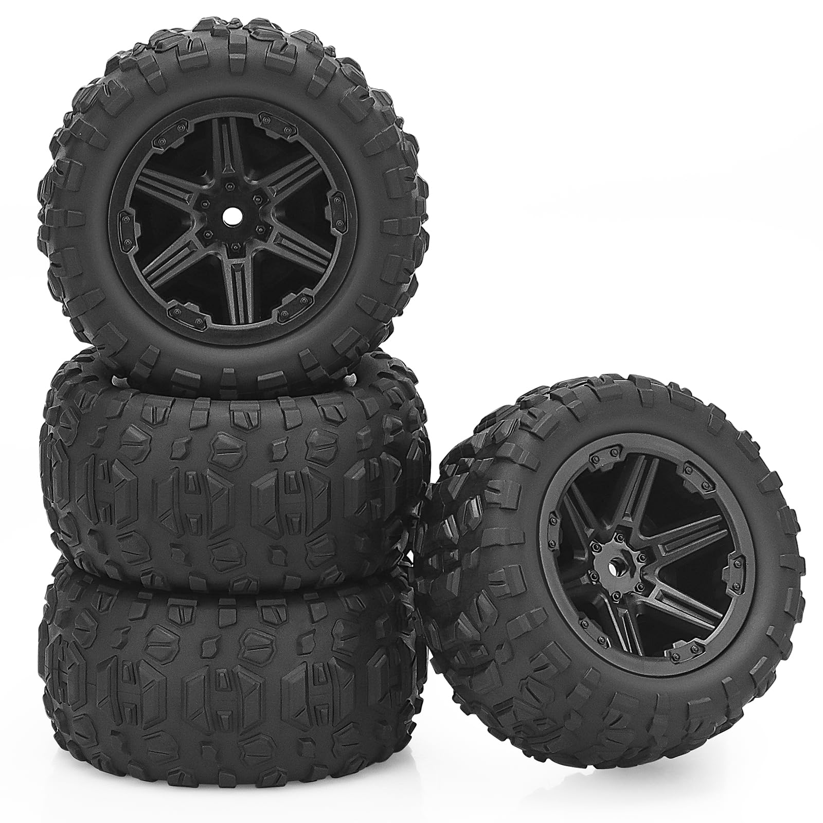 1/16 RC Wheels and Tires, daitoku 12mm Hex Hub RC Tires RC Car Truck Wheels for 1/16 1/14 SCY MJX WL HPX HBX JJRC