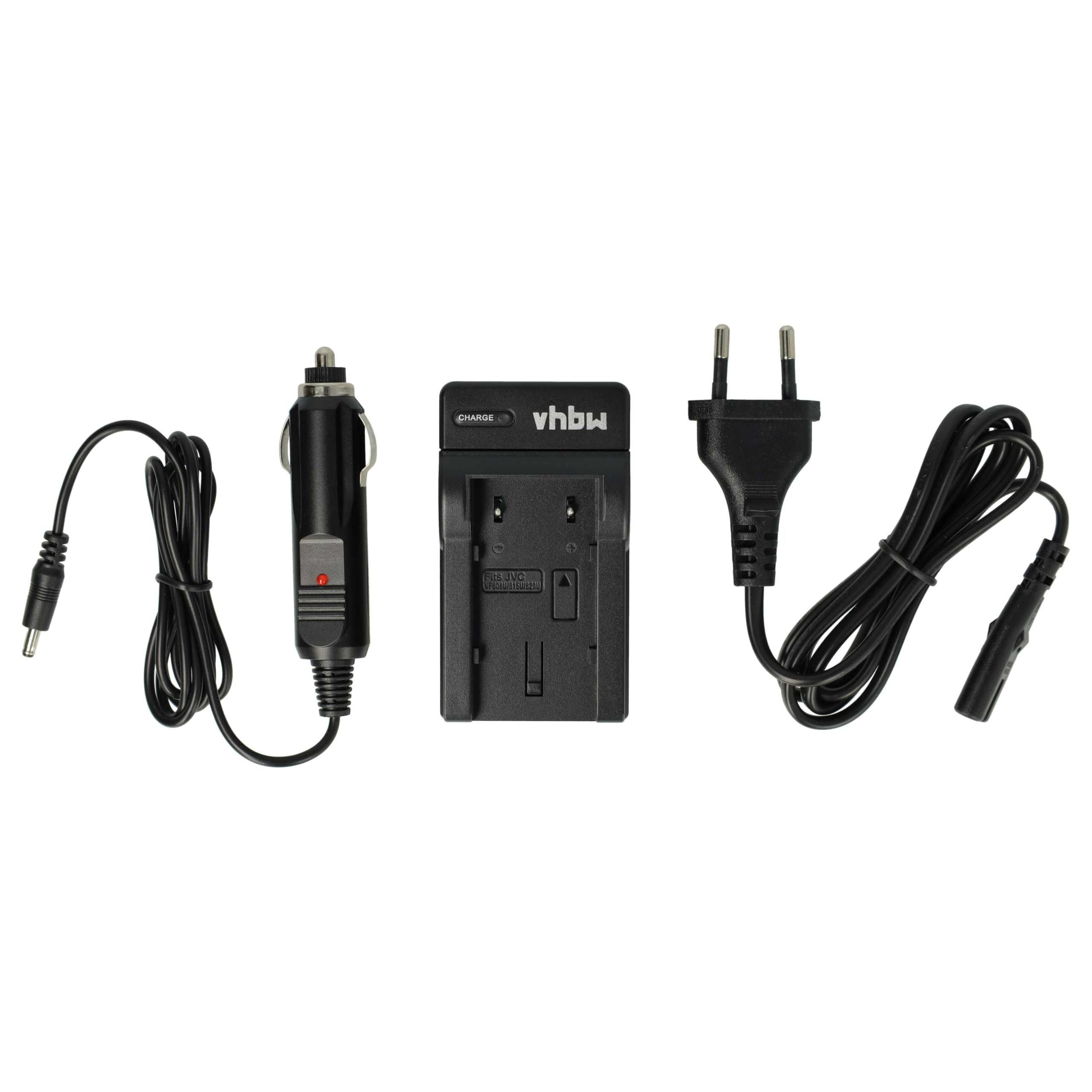 Caricatore con adattatore da auto per JVC GZ HM100 GZ HM100E GZ HM200 GZ HM200 GZ HM200BEU GZ HM400 GZ HM400E GZ HM400EUGZ MG610 GZ MG610SEU GZ MGZ MGZ MGZ MGZ MG610SEU GZ MGZ MGZ MG610SEU G630
