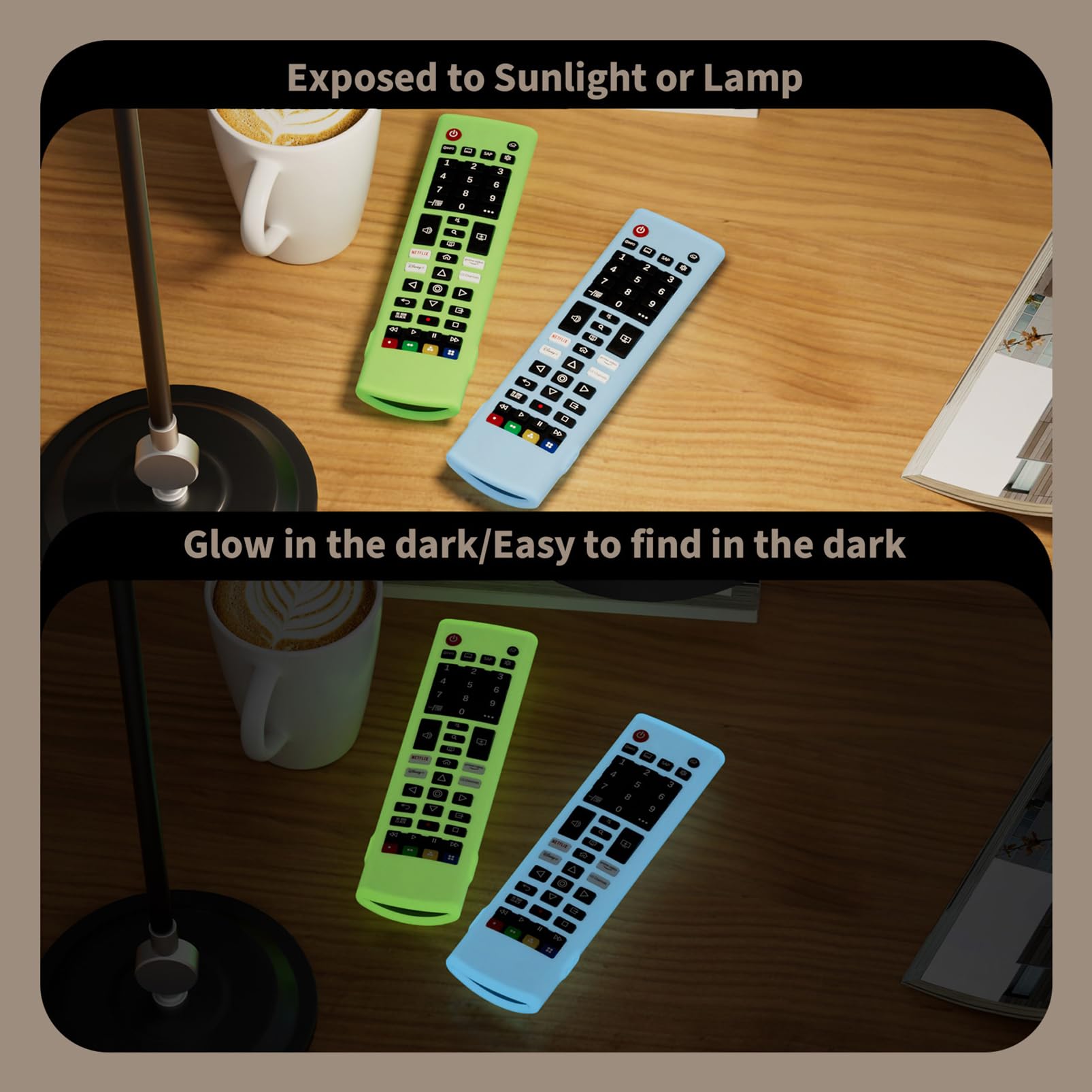Hi Color Silicone Case for LG AKB Series Remote AKB75095307 AKB75375604 Remote Cover Shockproof Protective Sleeve (glow blue) - Image 3