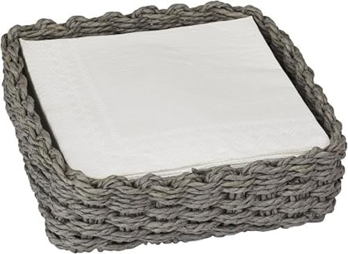 Thomas and Lucia Cesta tejida servilletero, tamaño del almuerzo, gris