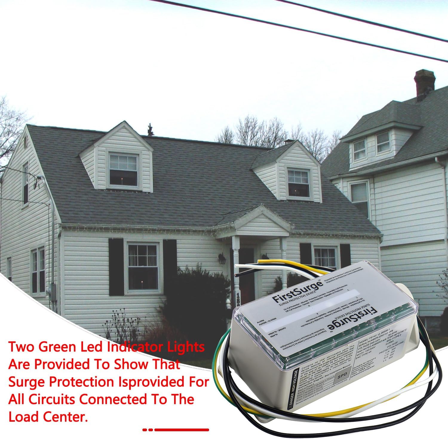 FS140 Surge Protection Device 140,000 Amps Whole House Surge Protection Device for use with Any Brand 120/240V Load Center