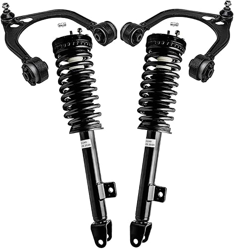 Detroit Axle - Kit de brazos de control de extremo delantero RWD para Chrysler 300 Dodge Charger Magnum, 2 puntales con resorte helicoidal 2 brazos