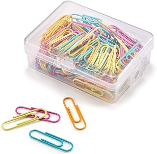 Paper Clips 28mm Assorted Color Paperclips for Office Premium Clips for Paperwork Paper Clips Small Durable Rustproof Pape...