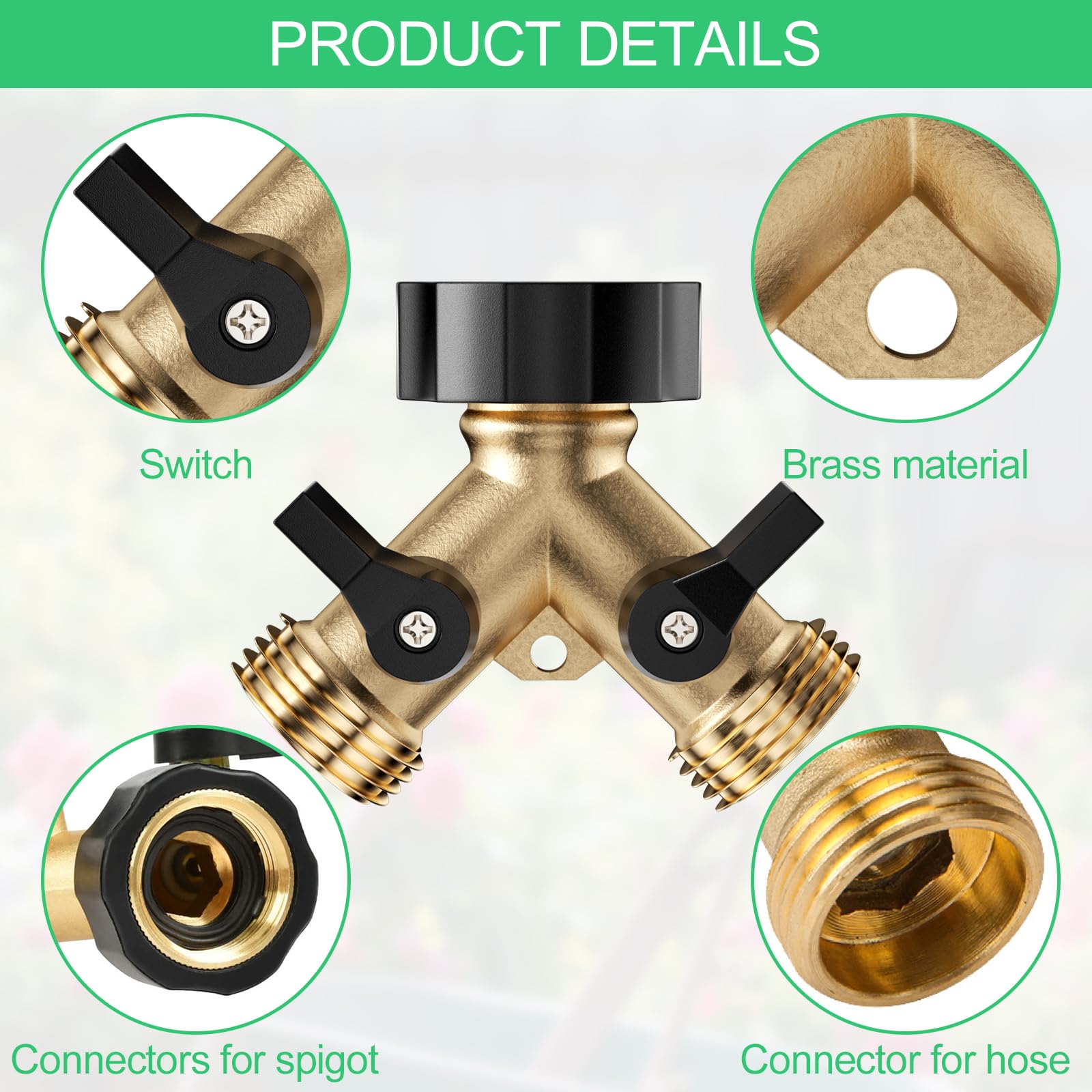 Raccordo Rubinetto Doppio Connettore 2 Vie 3/4 Pollici Con Blocco Acqua Black &amp; Decker