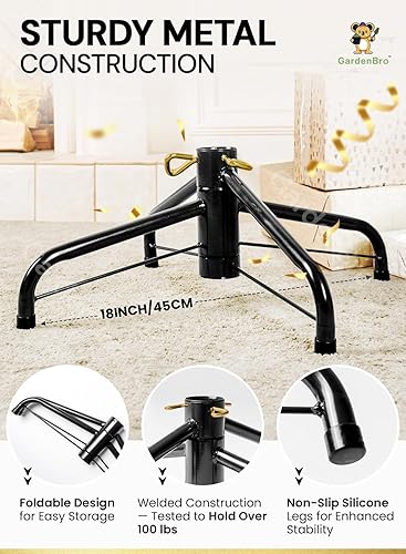 Miniatura 3 de Soporte de árbol de Navidad artificial de repuesto para árboles de hasta 5 pies de alto, soporte plegable de metal para árbol de Navidad, base de