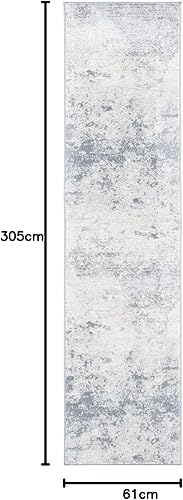 Miniatura 166 de SAFAVIEH Brentwood Collection - Alfombra de área de 9 x 12 pies, gris claro y azul, diseño abstracto moderno, no desprende pelusa y de fácil azul