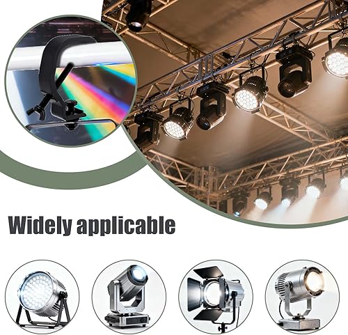 Vista 70 de Lighting Truss - Abrazaderas de acoplador giratorio para luces, abrazadera O de doble cabezal de liberación rápida, abrazadera de tubo giratorio