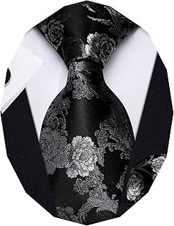 Paisley Tie Sets Floral Necktie Handkerchief Cufflinks Set Silk Woven Ties Business Wedding Party