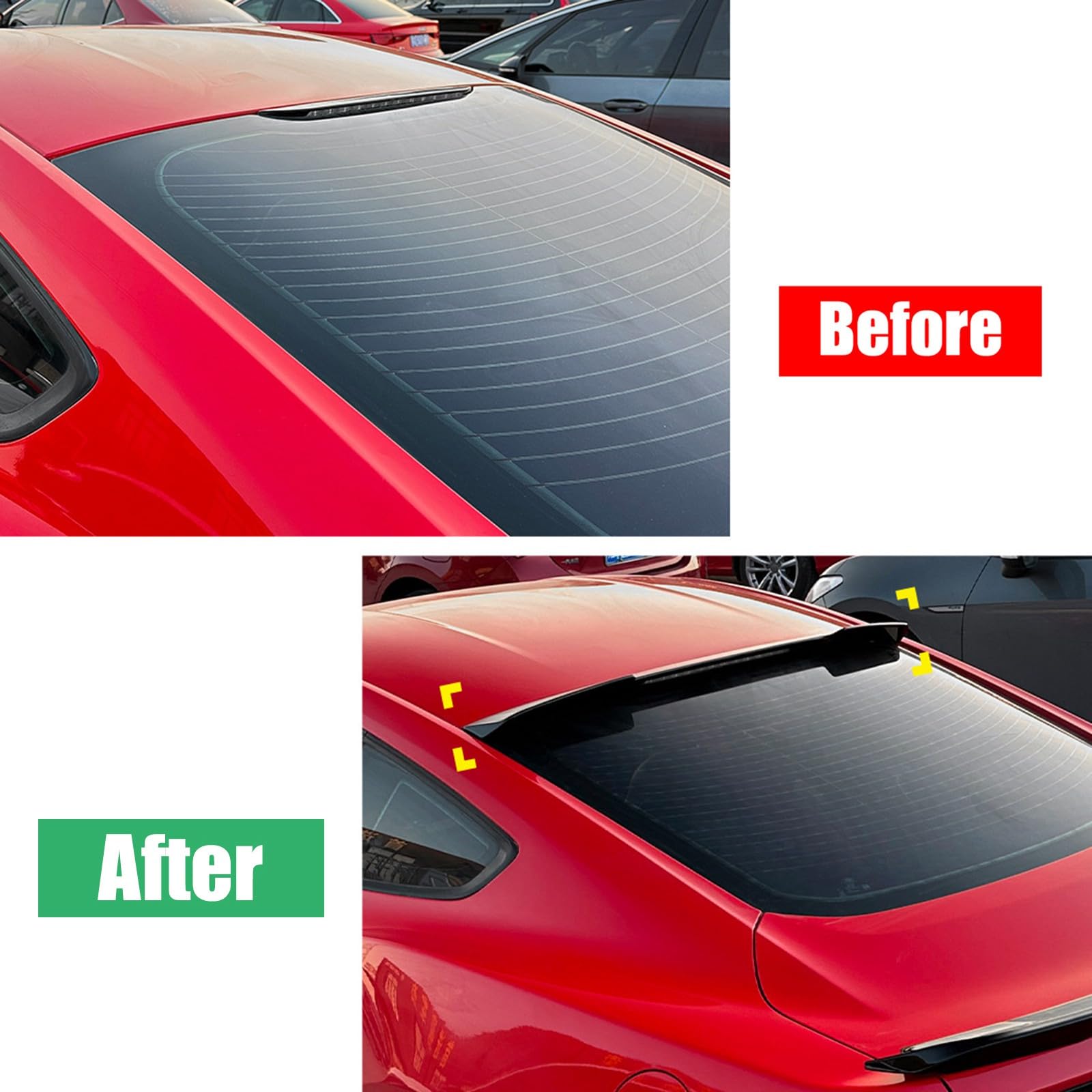 Alerón Trasero para Maletero de Ventana Trasera, Color Negro Brillante, Compatible con Ford Mustang MK6 2015-2022 2016 2017