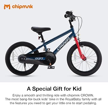 Chipmunk Kids Bike 12 14 16 18 Inch Bicycle with Training Wheels Beginners Boys Girls Ages 3-10 Years Multiple Colors