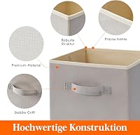 Lifewit 8 db Összecsukható Szövet Tárolódoboz Fogantyúval - 33x38x33 cm Világosszürke Rendszerező Kocka Polcba, Játékokhoz, Magazinokhoz 3